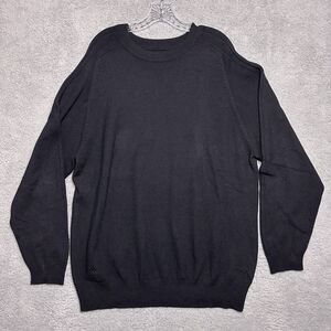 Vintage Y2K Adidas Mens Silk Cashmere Sweater L Pullover Black Golf Minimal